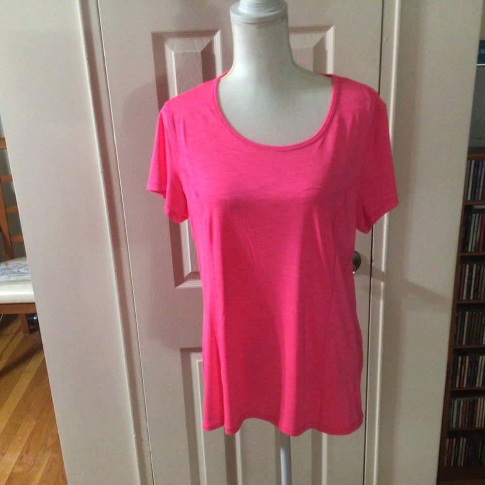 Head Brand Size XL Hot Pink Athletic Women's Short Sleeve Scoop Neck Top